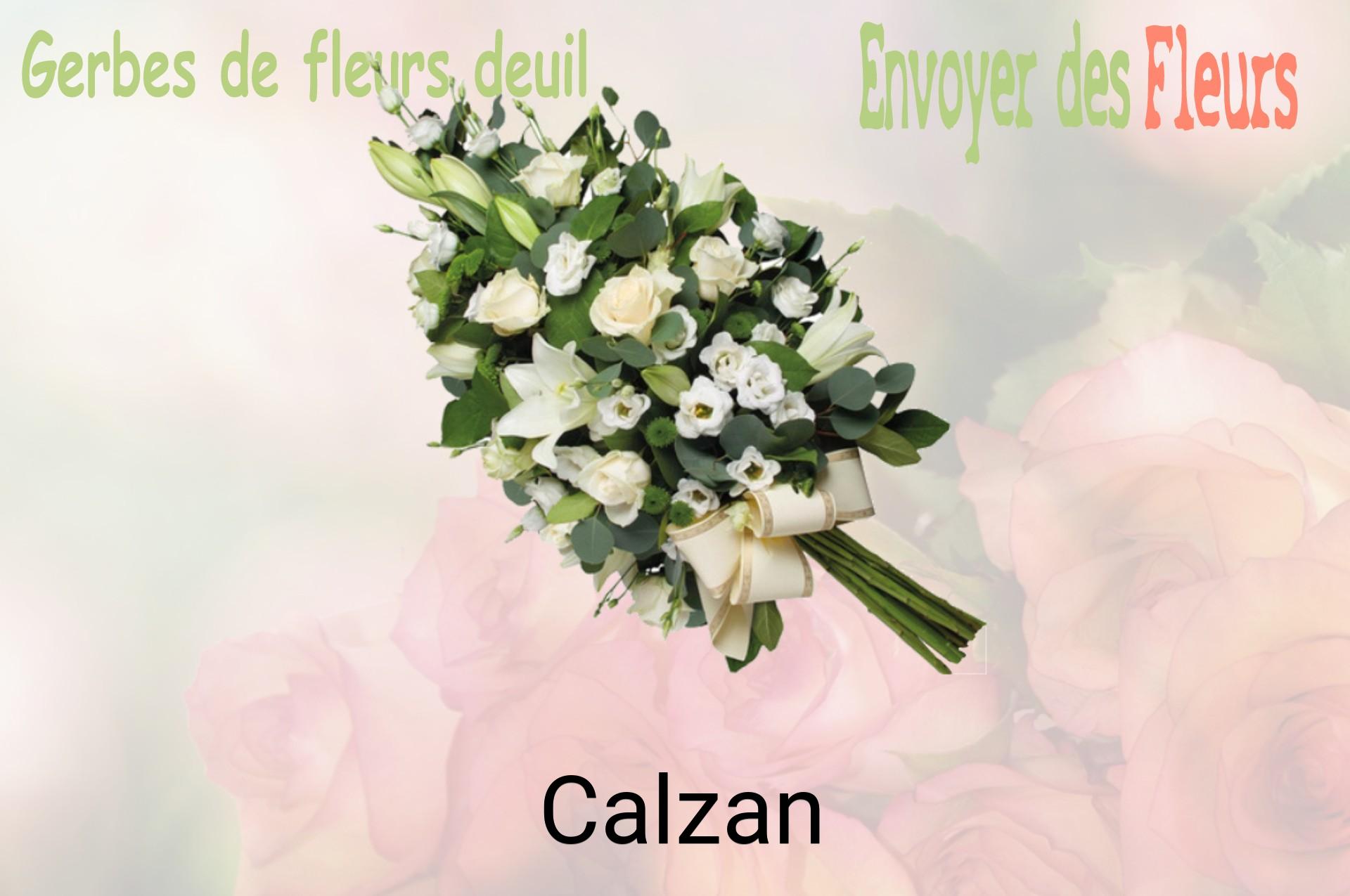 Gerbe de fleurs de deuil livrée à Calzan